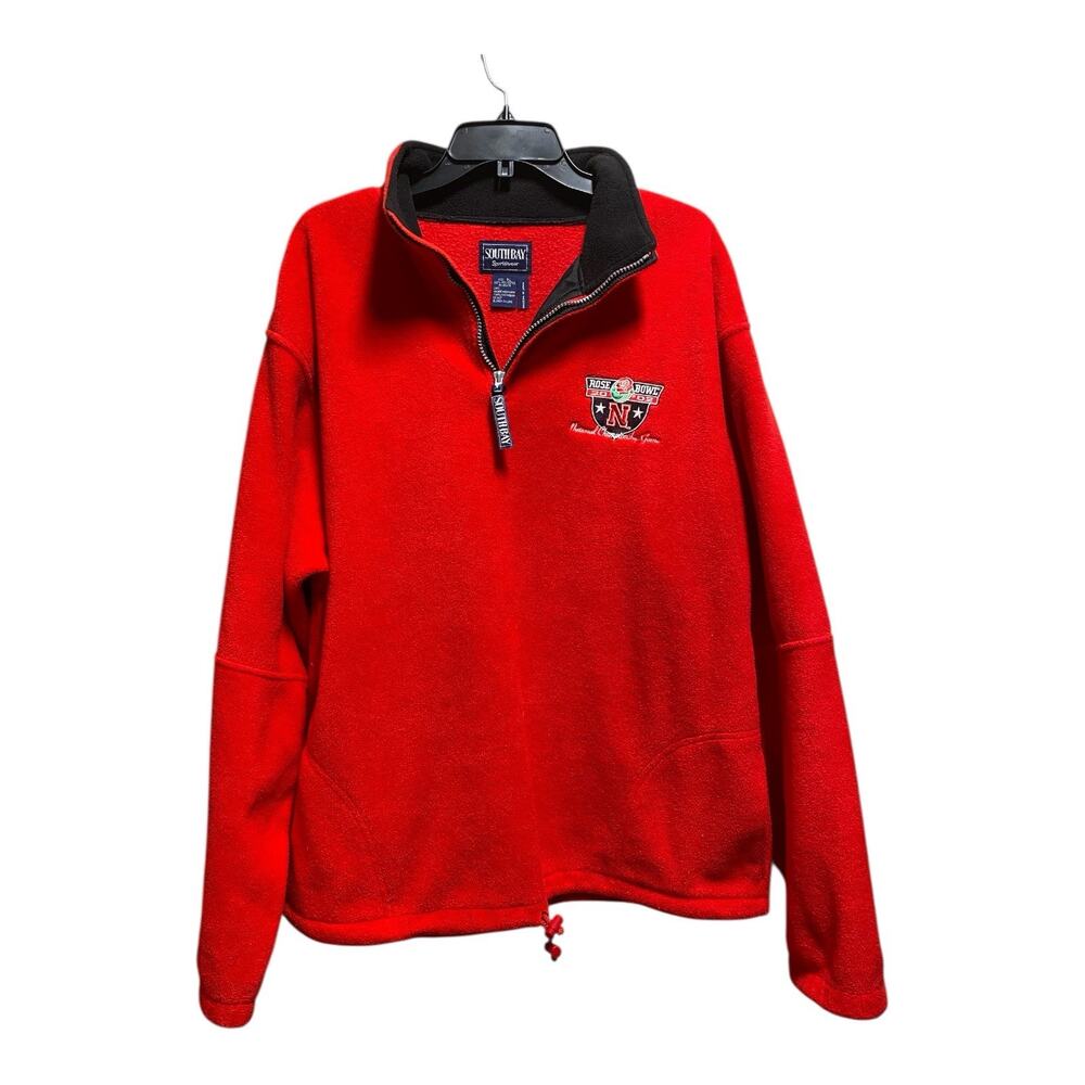 Vintage‎ Y2K 2002 Rose Bowl Nebraska Cornhuskers SouthBay 1/4 Zip Fleece XL